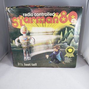 Vintage Starman 80 Inflatable Robot Radio Controlled Toy 1970's Tested In Box